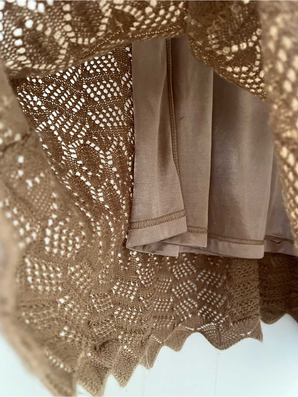 Lapis Crochet Maxi Lined Skirt Coffee Brown Size Large - Picture 4 of 13
